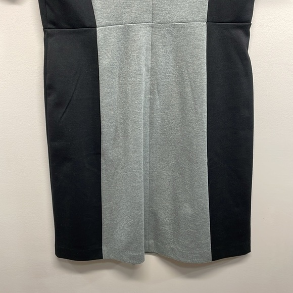 NWT Ann Taylor Loft Gray Black Color Block Short Sleeve Stretch Knit Dress 6 - Picture 7 of 16